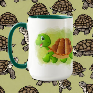 Caneca tartaruga-doce-amante adiciona monograma Mug