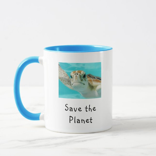 Caneca Tartaruga Marinha Salve O Planeta (Esquerda)