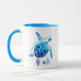 Caneca Tartaruga para amantes de tartarugas 'Desacelere e