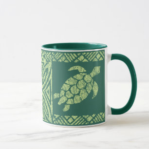 Caneca Tartaruga primitiva havaiana do Tapa de Honu
