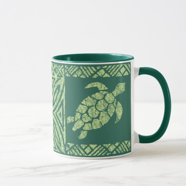 Caneca Tartaruga primitiva havaiana do Tapa de Honu (Direita)