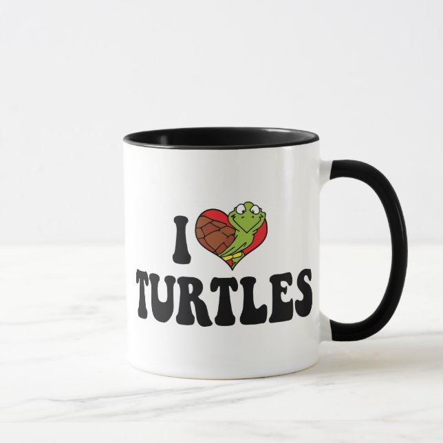Caneca Tartarugas Coração que Eu Amo (Direita)