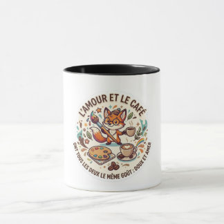 Caneca Tasse à Café avec Citation : « L’amour et le café