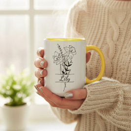 Caneca Tasse Bouquet Fleurs Jonquilles personnalisée 