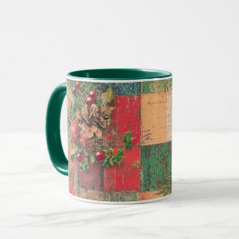 Caneca Tasse Christmas Collage Junk Journal Var01