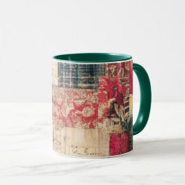 Caneca Tasse Christmas Collage Junk Journal Var16