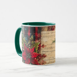Caneca Tasse Christmas Collage Junk Journal Var17