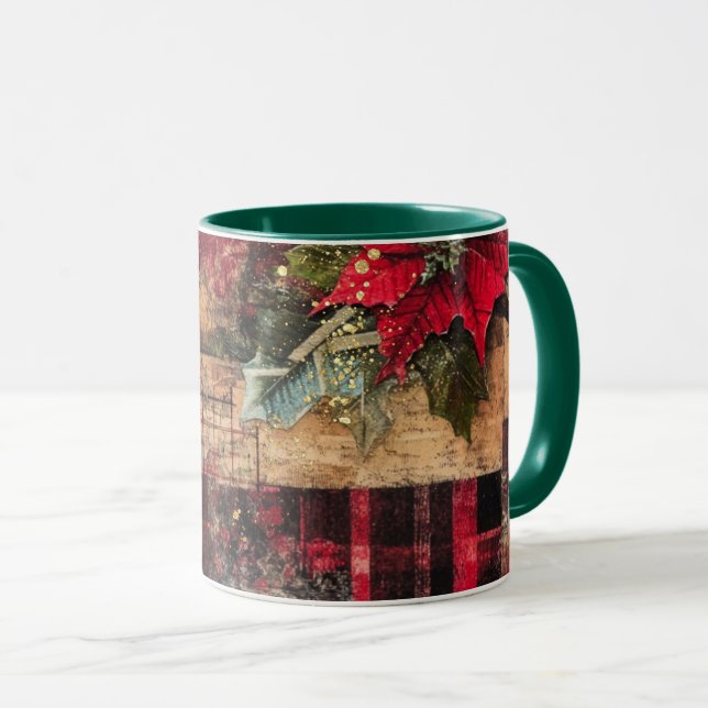 Caneca Tasse Christmas Collage Junk Journal Var19 (Frente Esquerda)