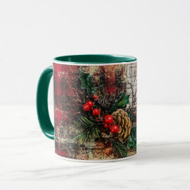 Caneca Tasse Christmas Collage Junk Journal Var24