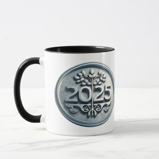 Caneca Tasse Glückstaler 2025 - Glück, Liebe, Gesundheit (Esquerda)