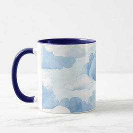 Caneca Tasse mit hellblauen Wolkendesign 350ml