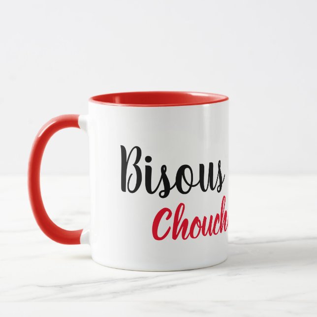 Caneca Tasse mug bisous chouchou intérieur rouge (Esquerda)