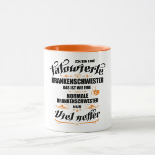 Caneca Tätowierte Krankenschwester Geschenkidee Tasse
