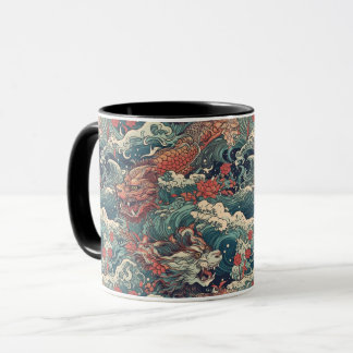 Caneca Tatuagem japonesa - Dragões Gêmeos