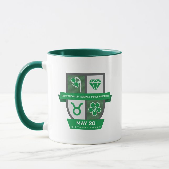 Caneca Taurus Birthday Crest™ for May 1-20 Mug (Esquerda)