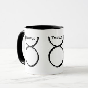 Caneca TAURUS, Design abstrato do Sinal Zodíaco,