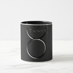 Caneca TAURUS, Design abstrato do Sinal Zodíaco,