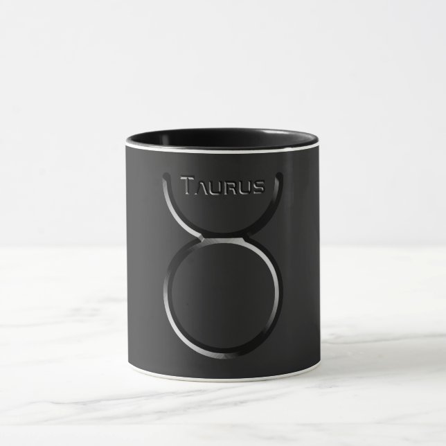 Caneca TAURUS, Design abstrato do Sinal Zodíaco, (Centro)