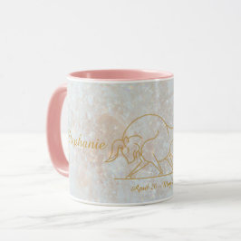Caneca Taurus Zodiac Monograma Astrologia Glitter