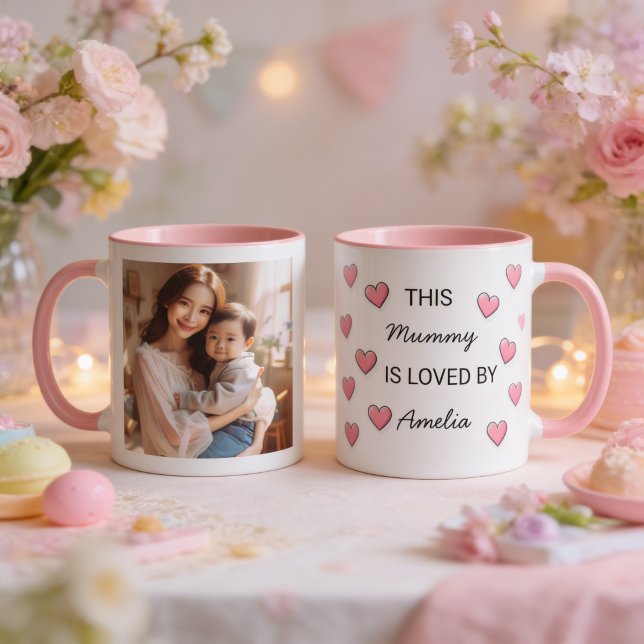 Caneca Taza de café Mother's Day personalizable. (Criador carregado)