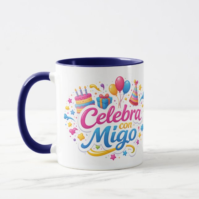 Caneca Taza de Viaje y de Regalo con Diseño “Celebra Conm (Esquerda)