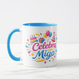 Caneca Taza de Viaje y de Regalo con Diseño “Celebra Conm