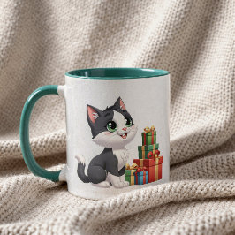 Caneca Taza gatito kawaii con regalos diseño adorable