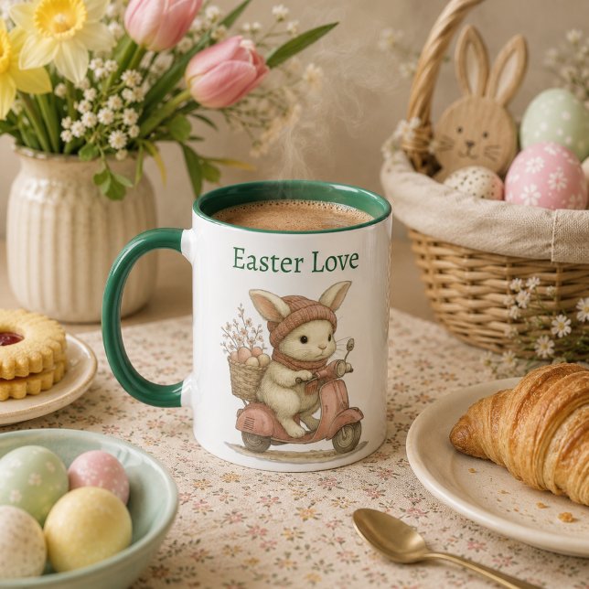 Caneca Taza Happy Easter para café (Criador carregado)