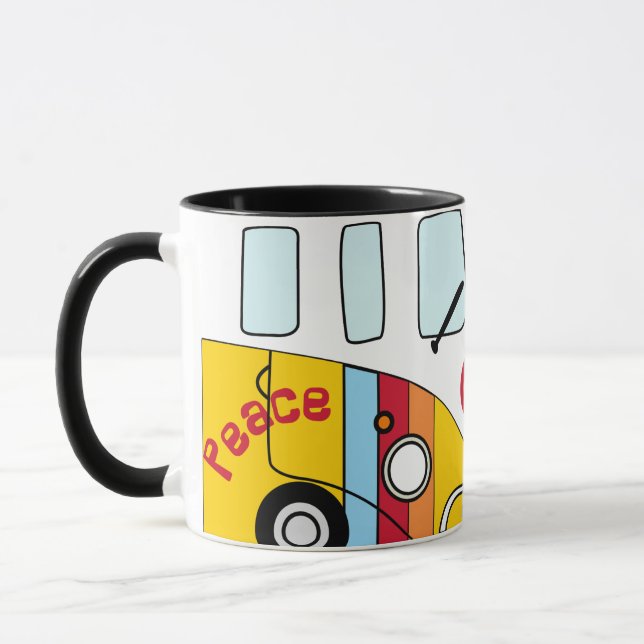 Caneca Taza Kombi Arcoíris Peace – Furgoneta Hippie Multi (Esquerda)