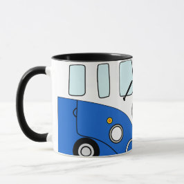 Caneca Taza Kombi Azul Vintage – Diseño Retro para Viajer