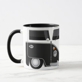 Caneca Taza Kombi Negra Retro – Diseño Vintage Elegante p