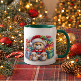 Caneca Taza navideña con un adorable osito Taza