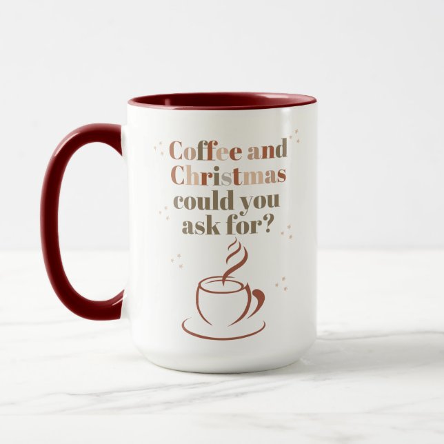 Caneca Taza para Amantes del Café y Navidad (Esquerda)