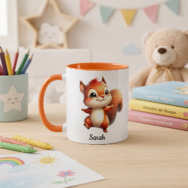 Caneca Taza personalizada con ardillita kawaii 