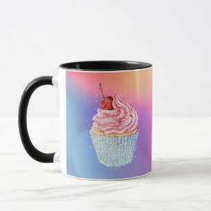 Caneca Taza Sweet e Glitter Cupcake