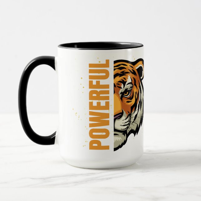 Caneca Taza Tigre Powerful con asa e interior en negro (Esquerda)