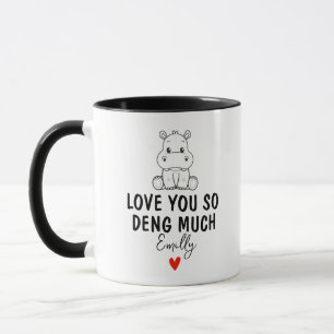 Caneca Te amo tanto, amante personalizado de Moo Deng