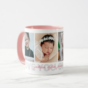 Caneca Te Amo Vovó 4-Fotos Nomes dos Netos
