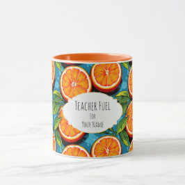 Caneca Teacher Fuel Orange – Personalized Coffee Mug