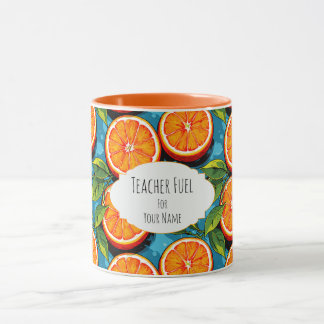 Caneca Teacher Fuel Orange – Personalized Coffee Mug