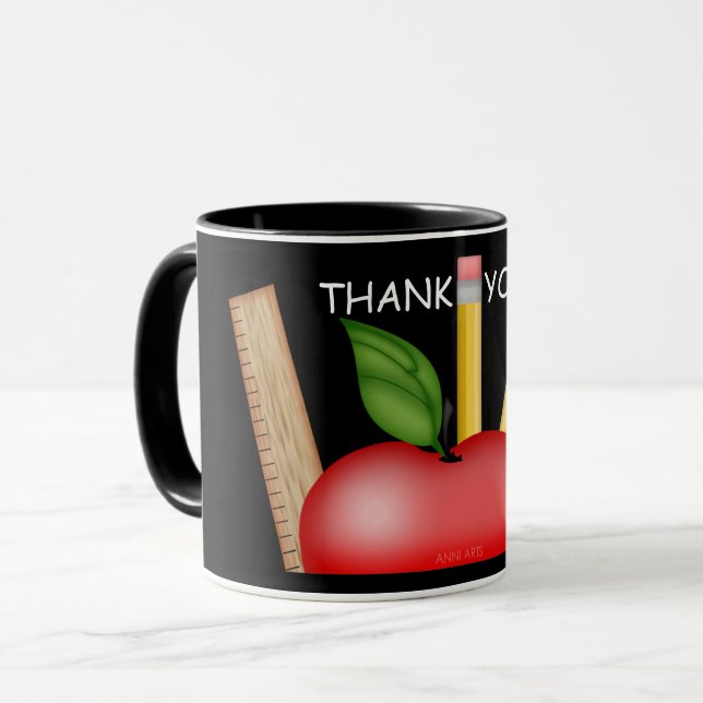 Caneca Teacher's Apple Custom Blackboard Mug (Frente Esquerda)