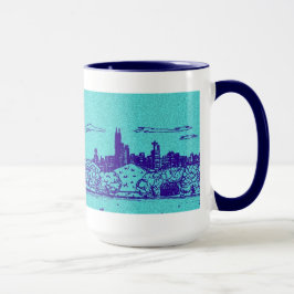 Caneca Teal Comic Style Chicago Mug