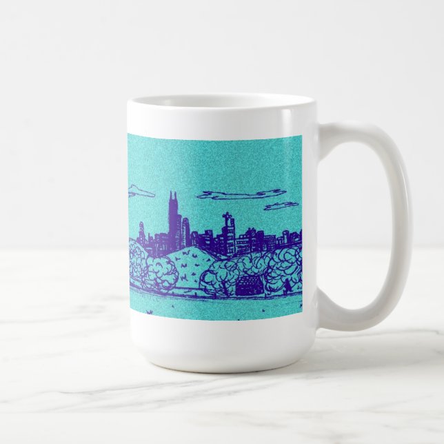 Caneca Teal Comic Style Chicago Mug (Direita)