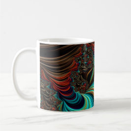 Caneca Teal torrado, marrom e arte frontal laranja