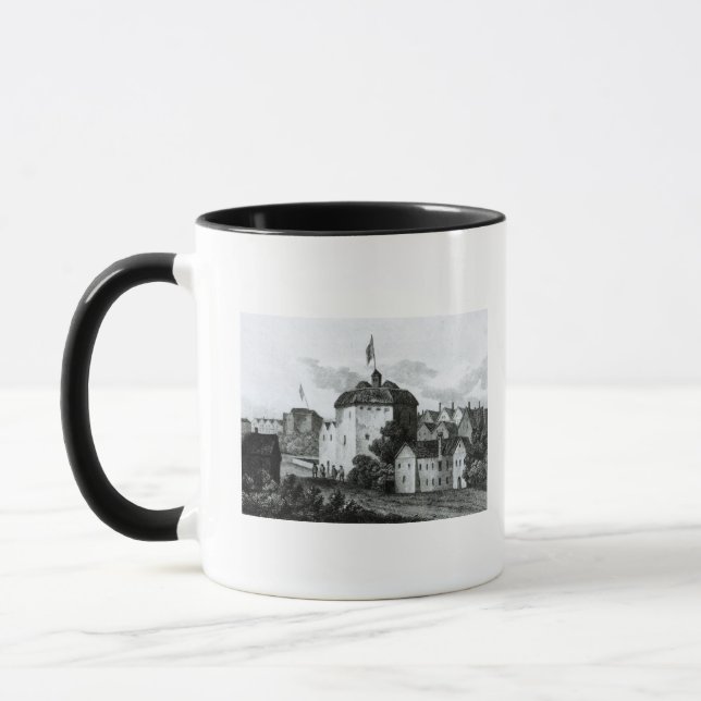 Caneca Teatro de The Globe no Bankside (Esquerda)