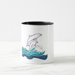 Caneca Tecido de Algodão Penteado Personalizado Golfinhos