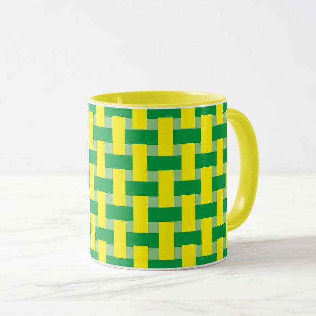 Caneca - Tecido Verde e Amarelo (Frente Esquerda)