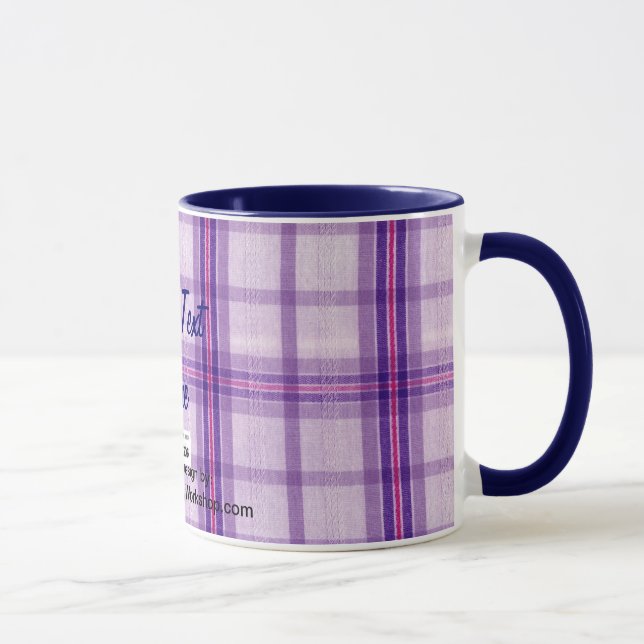 Caneca Tecido Xadrez, Seu Texto Aqui (Direita)