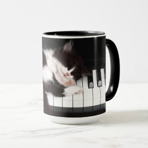 Caneca Teclas de Piano Amante de Gatos