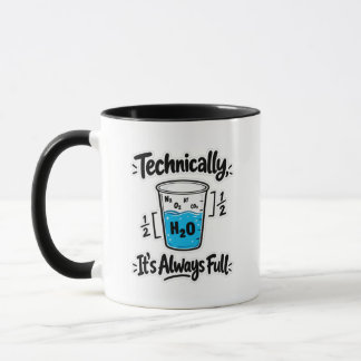 Caneca Tecnicamente Está Sempre Cheio Citação Divertida d